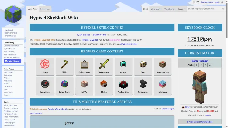 The Independence of the Hypixel SkyBlock Wiki